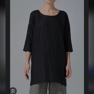 🌸Max Mara Weekend Linen Black Button-Up Dress